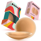 Pastease Everyday® Silicone Reusable Adhesive Nipple Covers w Travel Box - Caramel Tan - Large (D+ cups)