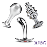 Tools of Temptation Collection (Medium) - Metal Anal Plug Trio – Classic, Curved & Beaded