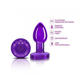 Cheeky Charms Purple Small Remote-Control Vibrating Metal Butt Plug
