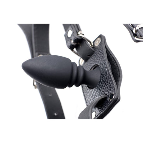 Cock Ring Harness w/ Silicone Anal Plug