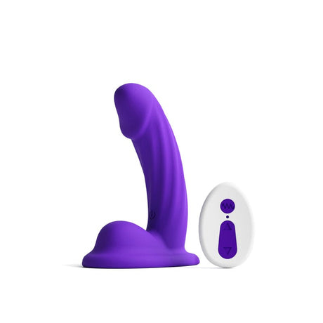 Colours - Curve - Vibrating w/ remote - 5" Dildo - Purple