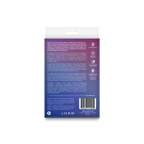 Colours - Curve - Vibrating w/ remote - 5" Dildo - Purple