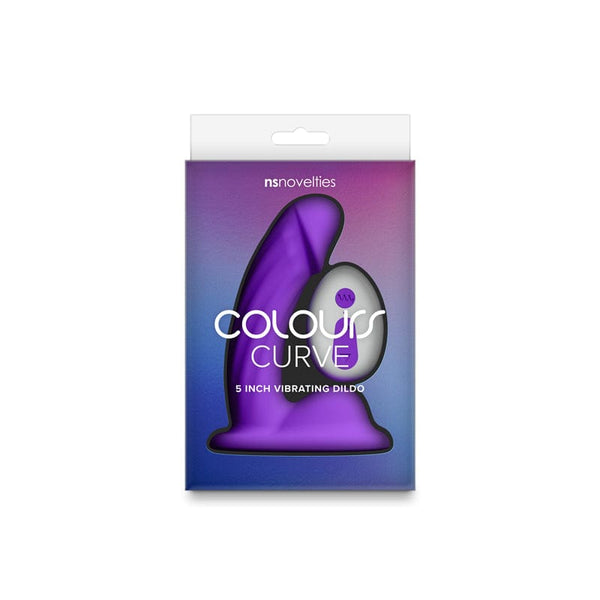 Colours - Curve - Vibrating w/ remote - 5" Dildo - Purple