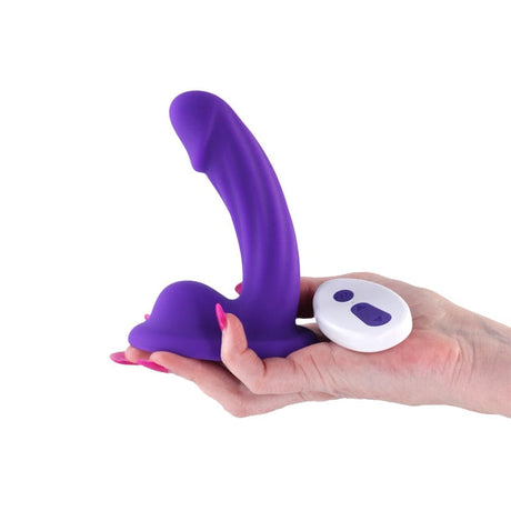 Colours - Curve - Vibrating w/ remote - 5" Dildo - Purple