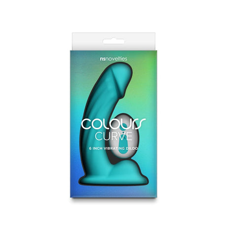 Colours - Curve - Vibrating w/ remote - 5" Dildo - Teal