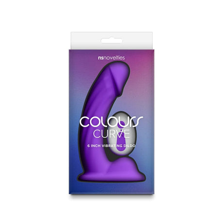 Colours - Curve - Vibrating w/ remote - 6" Dildo - Purple