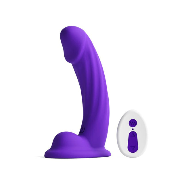 Colours - Curve - Vibrating w/ remote - 6" Dildo - Purple