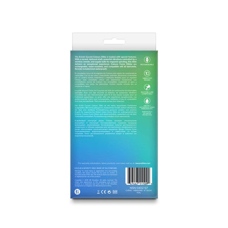 Colours - Curve - Vibrating w/ remote - 6" Dildo - Teal