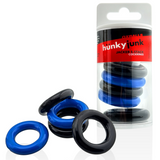 Hünkyjunk JACKER 5-STACK Blue/Black Cock Rings 5-Pack