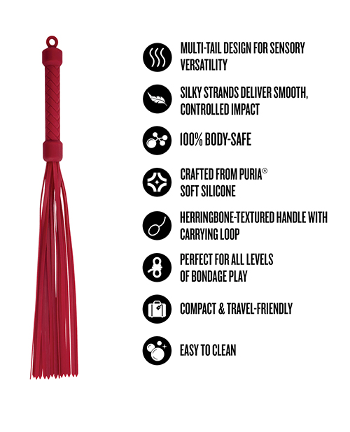 Temptasia Ardor - Silicone Flogger - Red