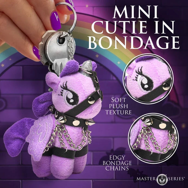 Raven Plum Bondage Pony Keychain - Purple