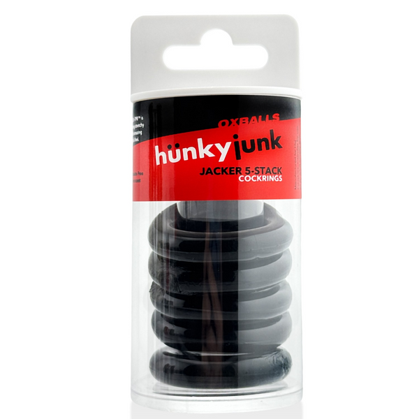 Hünkyjunk JACKER 5-STACK Black Cock Rings 5-Pack