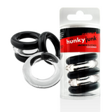 Hünkyjunk JACKER 5-STACK Clear/Black Cock Rings 5-Pack