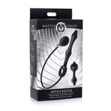 Devils Rattle Inflatable Silicone Anal Plug with Cock and Ball Ring