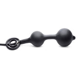 Devils Rattle Inflatable Silicone Anal Plug with Cock and Ball Ring