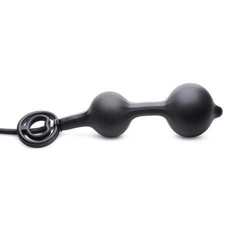 Devils Rattle Inflatable Silicone Anal Plug with Cock and Ball Ring