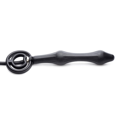 Devils Rattle Inflatable Silicone Anal Plug with Cock and Ball Ring