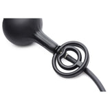 Devils Rattle Inflatable Silicone Anal Plug with Cock and Ball Ring