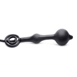 Devils Rattle Inflatable Silicone Anal Plug with Cock and Ball Ring