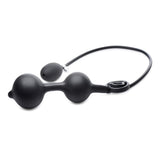 Devils Rattle Inflatable Silicone Anal Plug with Cock and Ball Ring