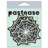 Glitter Black Glow in the Dark Spooky Spider Web Pasties