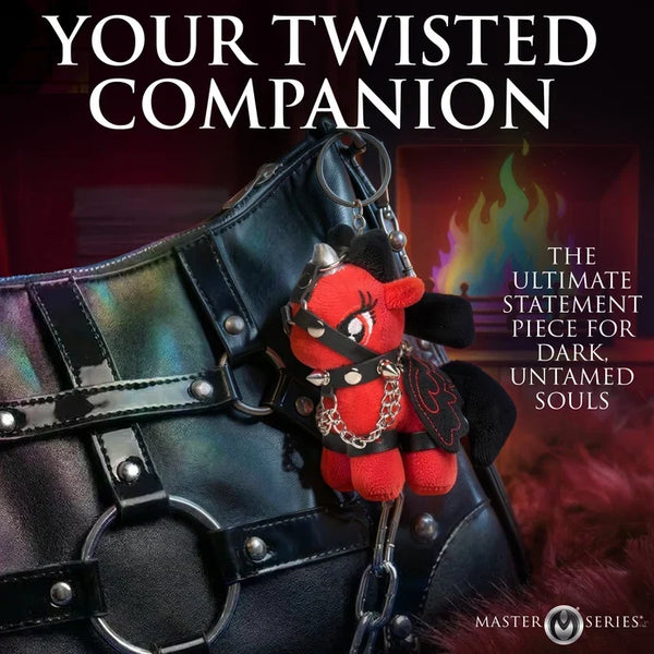 Scarlett Chainheart Bondage Pony Keychain - Red