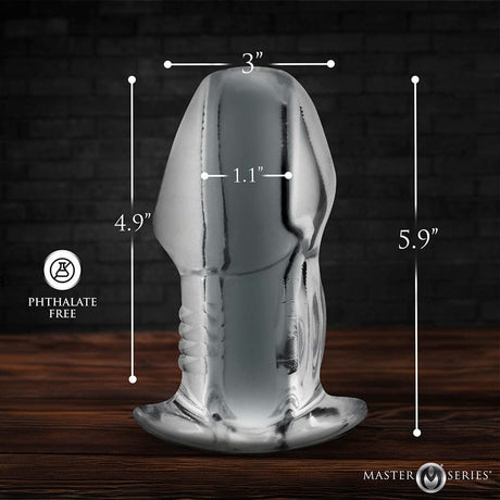 Dicked Clear Hollow Anal Plug - X-Large