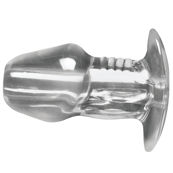 Dicked Clear Hollow Anal Plug - X-Large