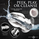 Dicked Clear Hollow Anal Plug - X-Large
