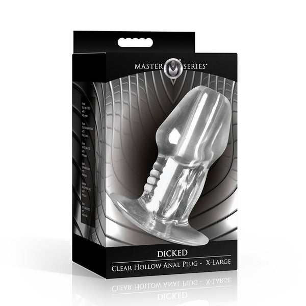 Dicked Clear Hollow Anal Plug - X-Large