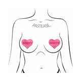 'DIRTY' Heart Pasties - Pink on Pink