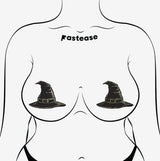 Disco Black Spooky Witches Hat Breast Pasties