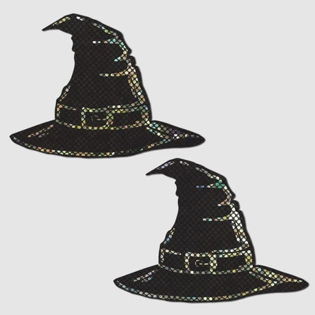 Disco Black Spooky Witches Hat Breast Pasties