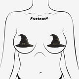 Disco Black Spooky Witches Hat Breast Pasties