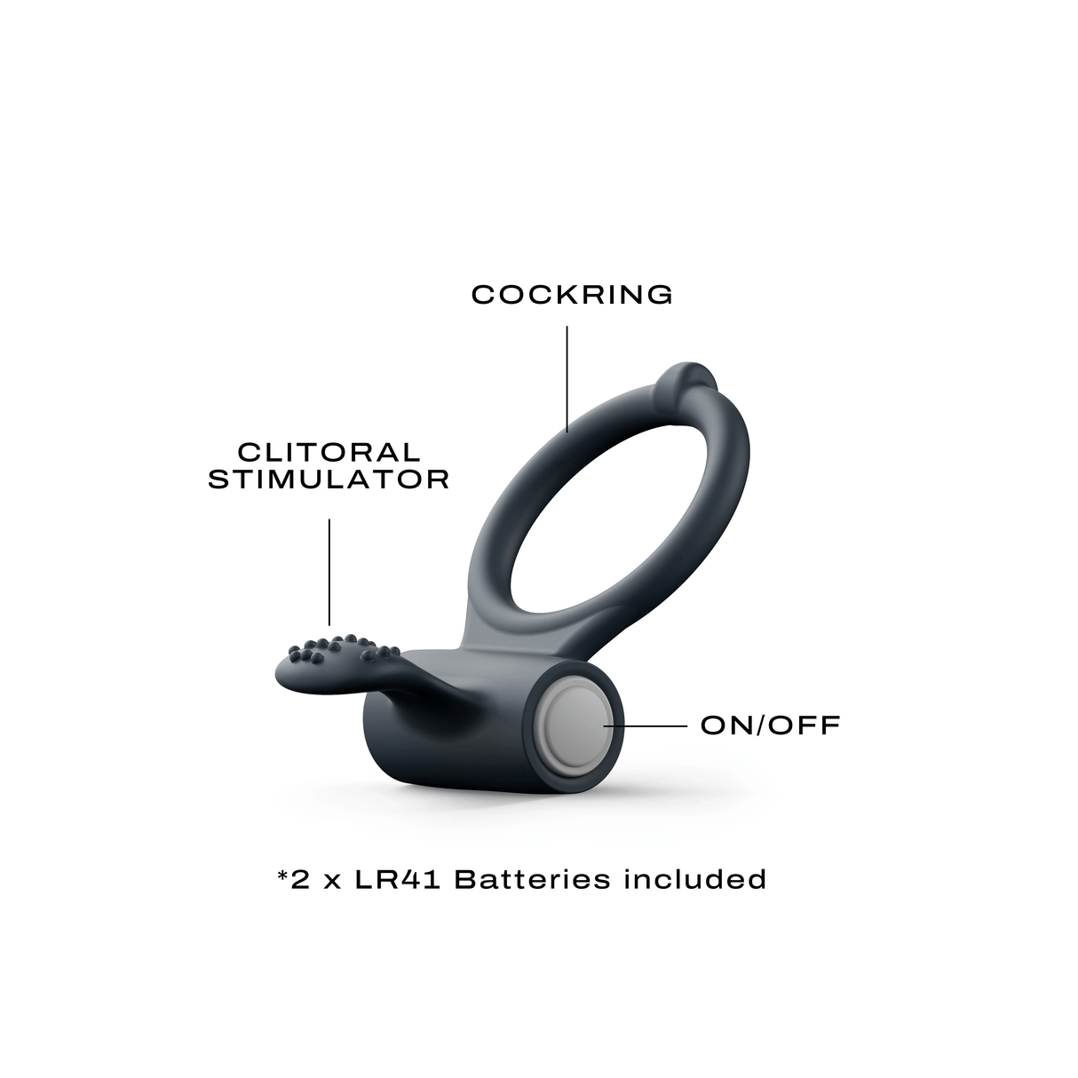 Dorcel Power Clit - Penile & Clitoral Viubration - Black