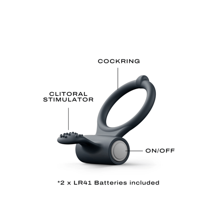 Dorcel Power Clit - Penile & Clitoral Viubration - Black
