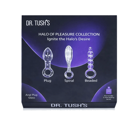 Dr. Tush's Halos of Pleasure Glass Anal Plug Trio
