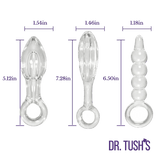 Dr. Tush's Halos of Pleasure Glass Anal Plug Trio