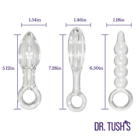 Dr. Tush's Halos of Pleasure Glass Anal Plug Trio