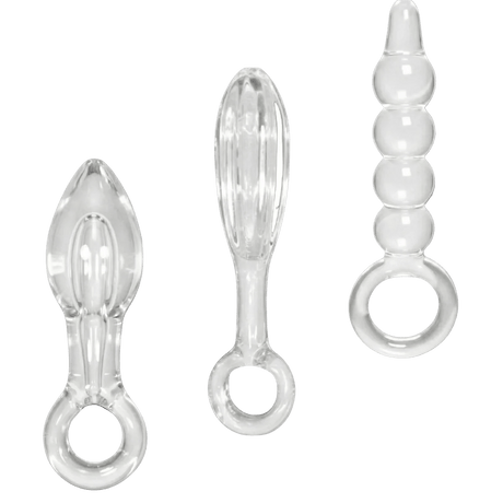 Dr. Tush's Halos of Pleasure Glass Anal Plug Trio