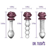 Dr. Tush's Sacred Rose Glass Plug & Dildo Trio