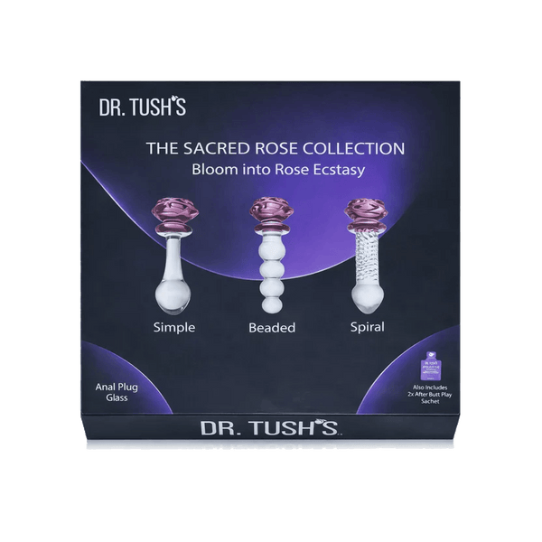 Dr. Tush's Sacred Rose Glass Plug & Dildo Trio