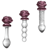Dr. Tush's Sacred Rose Glass Plug & Dildo Trio