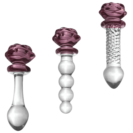 Dr. Tush's Sacred Rose Glass Plug & Dildo Trio