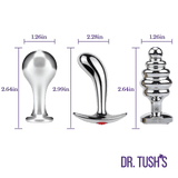 Dr. Tush's Tools of Temptation Small Metal Anal Plug Trio