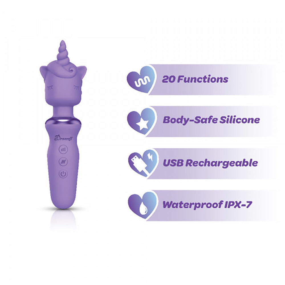Dreamii Wand Powerful Unicorn Wand Vibrator - Lilac Whirl
