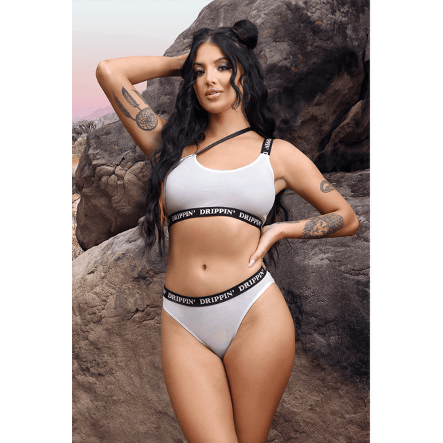 Drippin' One-Shoulder Crop Top & Cheeky Panty