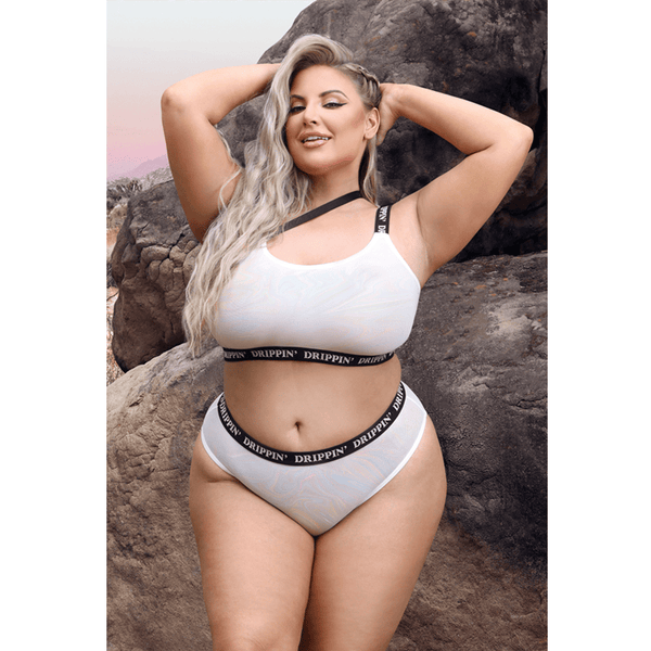 Drippin' One-Shoulder Crop Top & Cheeky Panty