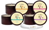Earthly Body at Night Aphrodisiac PrePack Bath Fizzers and Candles 16pcs plus tester and candle warmer