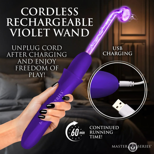Elektrawand Rechargeable Violet Wand with Attachments - Purple